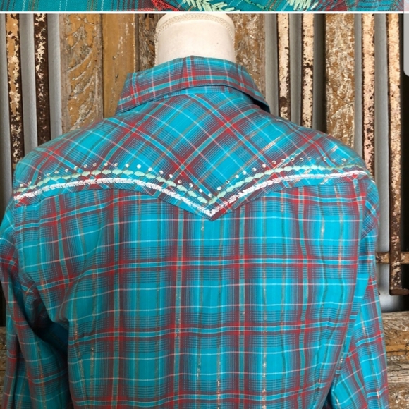 NEW-PANHANDLE WESTERN COWGIRL Button Up SHIRT M - Picture 6 of 8